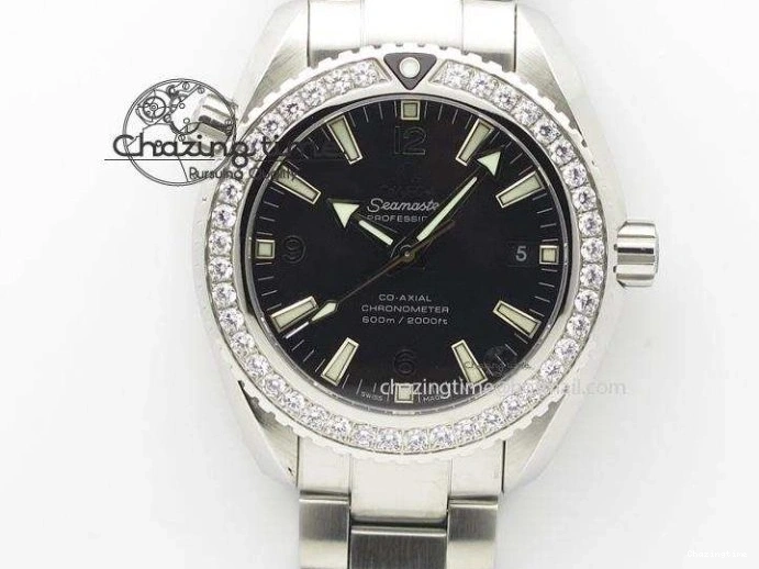 0328 Planet Ocean 600M Chrono SS VRF 1:1 Best Edition Black Bezel Blue Dial on RG SS Bracelet A Affordable 7648